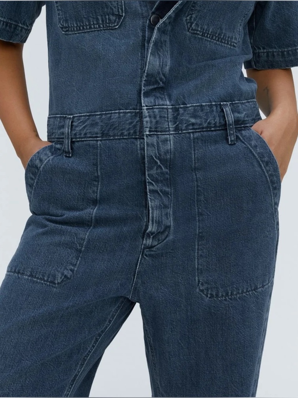 Everlane 💙 The Short Sleeve Denim Coveralls - Picture 6 of 6